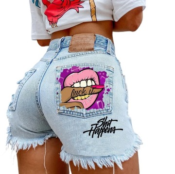 Modne, eleganckie i wygodne spodenki jeansowe z wysokim stanem S-3XL