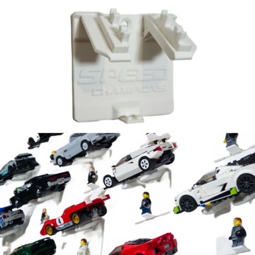 UCHWYT ŚCIENNY NA ŚCIANĘ na SPEED CHAMPIONS NA AUTA +ZESTAW MONTAŻOWY