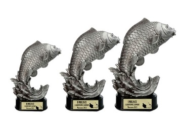 STATUETKA FIGURKA RYBA PUCHAR Komplet 3 szt GRAWER