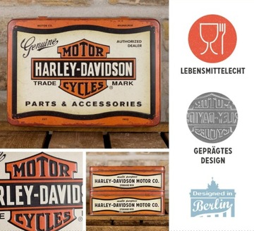 PUSZKA BLASZANA HARLEY DAVIDSON GENUINE Retro Vintage Nostalgic Art