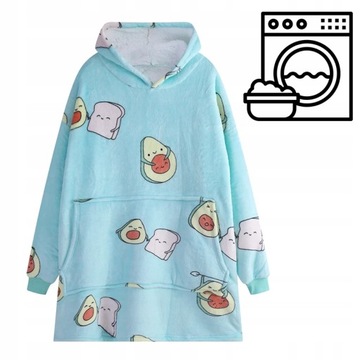 ТЕПЛЫЙ СВИТШОТ OVERSIZE BLANKET THICK AVOCADO BLANKET СВИТШОТ С КАПЮШОНОМ УНИВЕРСАЛЬНЫЙ