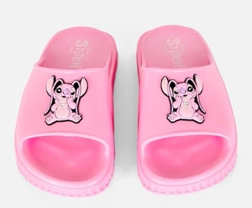 Stitch Klapki Basenowe Plaża Dziecięce Buty 36 Basen Angel Disney Róż Neon