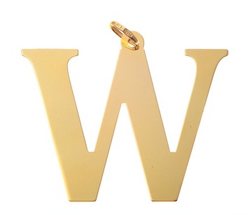 Złota zawieszka w kształcie dużej litery W 30523