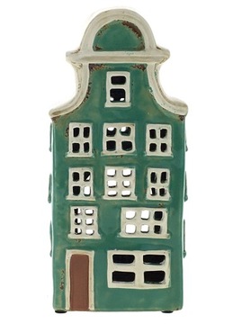 DOMEK CERAMICZNY LAMPION ŚWIECZNIK CERAMIKA SZKLIWIONA