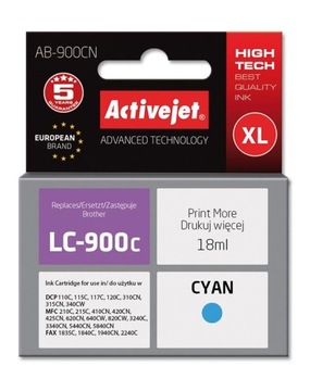Tusz Brother LC900C Cyan Zamiennik ActiveJet FV
