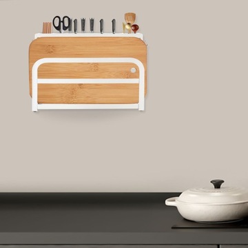 БЕЛАЯ ПОДСТАВКА ДЛЯ НОЖЕЙ КОНТЕЙНЕР УНИВЕРСАЛЬНЫЙ КУХОННЫЙ БЛОК С 4 КРЮЧКАМИ