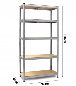 Полка складская металлическая 180 х 90 х 40 см Humberg HR-813 черная