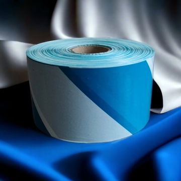 ПРЕДУПРЕЖДАЮЩАЯ ЛЕНТА 70мм 500м бело-синяя разметка ограждения