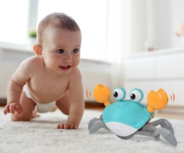 Ползающий интерактивный краб со звуком и светодиодной подсветкой