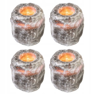 4x ŚWIECZNIK SOLNY 1-2 kg SÓL JONIZATOR TEALIGHT