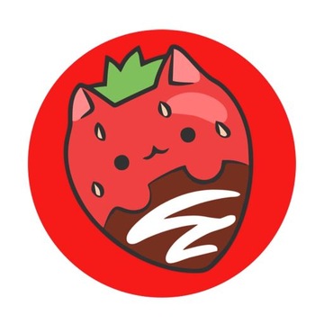 Przypinka Catberry Kot truskawka kawaii 58mm