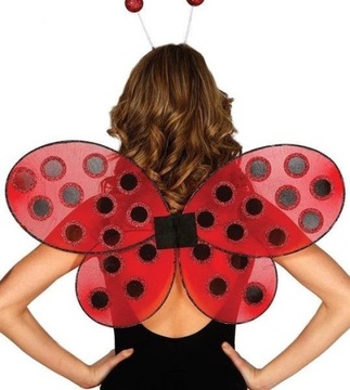 SKRZYDŁA CZERWONE W KROPKI BIEDRONKI BIEDRONKA