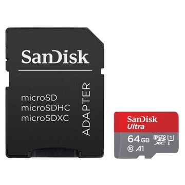 КАРТА SANDISK MICROSD 64 ГБ CL10 АДАПТЕР FULLHD