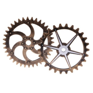 2X Drewno Steampunk Gear Wheel Art