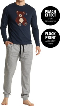 ATLANTIC PIŻAMA MĘSKA NMP361 DŁUGI RĘKAW SPODNIE XXL