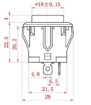Выключатель питания 4-контактный (28 мм) для автомобиля с аккумулятором