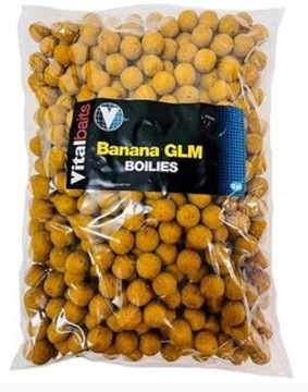 KULKI ZANĘTOWE PROTEINOWE 24mm 5kg BOILIES BANANA GLM VITAL BAITS