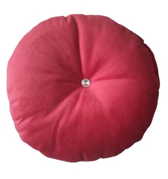 Poduszka dekoracyjna ozdobna okrągła welur velvet CZERWONA salon 30cm pokój