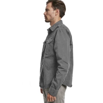 Košeľa s dlhým rukávom BRANDIT Vintage Shirt Charcoal Grey L