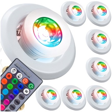7x RAMKA SUFITOWA ŻARÓWKA SUFITOWA LED RGB PILOT