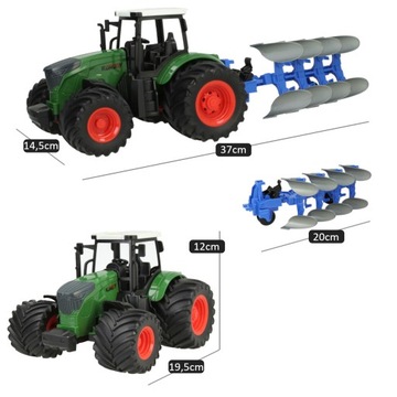 БОЛЬШОЙ ТРАКТОР ТРАКТОРНАЯ СЕЛЬСКОХОЗЯЙСТВЕННАЯ МАШИНА С ПЛУГОМ ПОДВИЖНЫЕ ЭЛЕМЕНТЫ КОЛЕСА XXXL