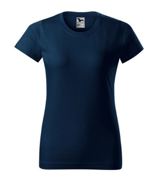 Damska koszulka BASIC134 Bawełna Single Jersey Granatowa roz. XL