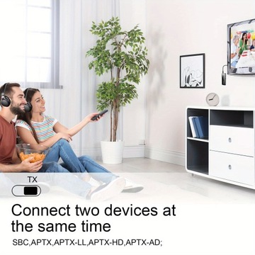 Adapter bezprzewodowy 3 w 1 BT5.0 TV Komputer Bezprzewodowy odbiornik