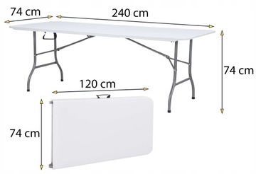 РАСШИРЯЕМЫЙ ПЛАСТИКОВЫЙ САДОВЫЙ СТОЛ, СКЛАДНОЙ, ДЛЯ ТУРИСТИЧЕСКОГО ПИТАНИЯ, 240 см