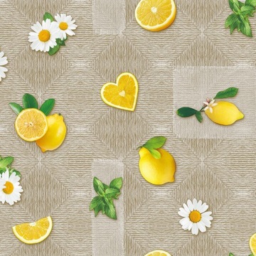 CERATA GRUBA OBRUS Z CERATY CYTRYNY KWIATY MARGARETKI 140x280