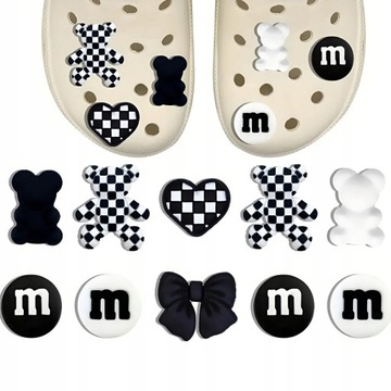 10 SZTUK CHARMS DO CROCS PINY MISIE PRZYPINKI BEARS WPINKI SERCE KOKARDA