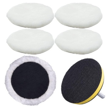 FUTRO FUTERKO POLERSKIE NA RZEP 5SZT 150MM Z DYSK Z RZEPEM I ADAPTER