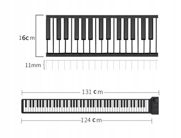 Профессиональное складное цифровое пианино с 88 клавишами