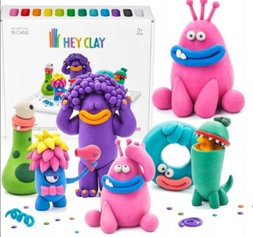 Hey Clay MASA PLASTYCZNA Potwory 18 kolorów + Aplikacja