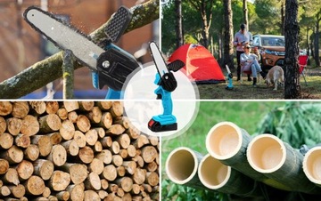 переносная ручная аккумуляторная бензопила для лесозаготовок, садовая +2 аккумулятора