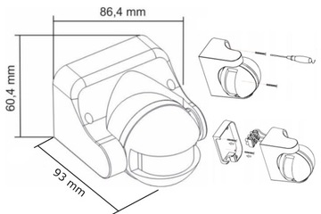 Светодиодный настенный датчик движения и сумерек, регулировка PIR-датчика, IP44, черный