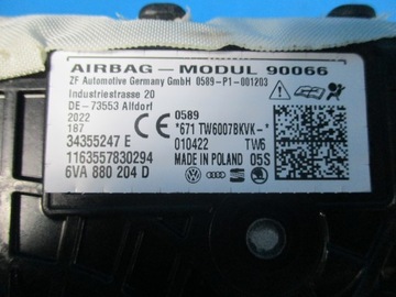 AIRBAG ULOŽENÍ VZDUCHOVÁ SPOLUJEZDCE KONZOLA SKODA FABIA IV 6VA880204D NOVÁ
