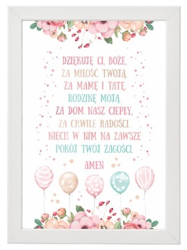 MODLITWA w ramce urodziny chrzest prezent