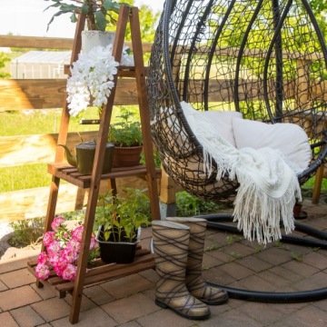 ДЕРЕВЯННАЯ ПОДСТАВКА ДЛЯ ЦВЕТОВ ЛЕСТНИЦА КОРИЧНЕВАЯ ПОДСТАВКА ДЛЯ ЦВЕТОВ