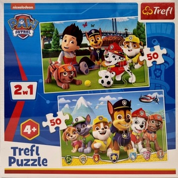 Psi Patrol bohaterowie puzzle 2w1 TREFL 2x50 elementów