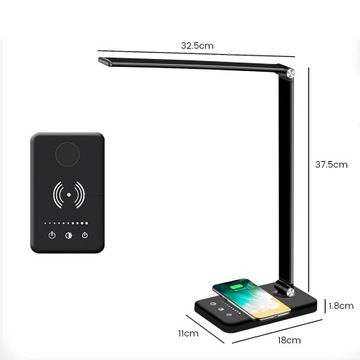НАСТОЛЬНАЯ СВЕТОДИОДНАЯ ЛАМПА С БЕСПРОВОДНОЙ ЗАРЯДКОЙ 10 ВТ, 5 КОЛ
