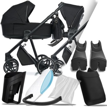 WÓZEK 2W1 ROAN IVI TRUE BLACK I + ADAPTERY MC