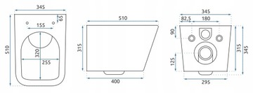 ПОДВЕСНОЙ УНИТАЗ RAUL WHITE SLIM БЕЗОБОДКИ REA