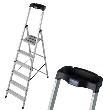 KRAUSE SAFETY drabina 1x6 126344 3,25m z PÓŁKĄ