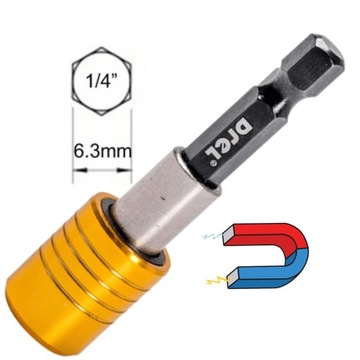 МАГНИТНЫЙ ДЕРЖАТЕЛЬ БИТ 1/4'' БЫСТРОЗЖИМНЫЙ