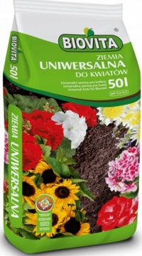Универсальная цветочная почва с удобрением Биовита 50л