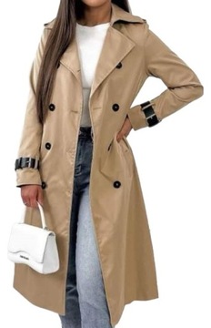 Итальянское весеннее пальто Бежевый тренч светло-коричневого цвета L/XL
