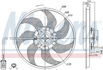 NISSENS FIAT PALIO (96-), VENTILÁTOR CHLADIČŮ