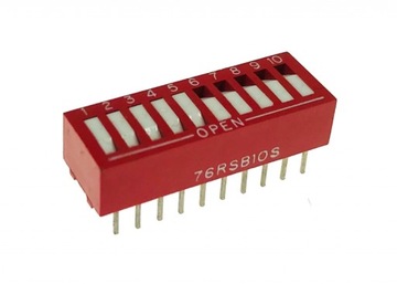 Dip switch x10 czerwony