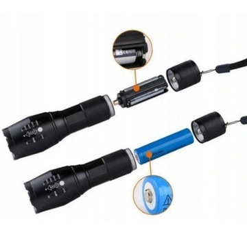 2x ВОЕННО-ТАТИЧЕСКИЙ ФОНАРЬ CREE XM-L T6 Q5 ZOOM