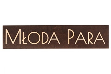 Tablica ślubna do samochodu - Młoda Para - ozdoba - Onlywood